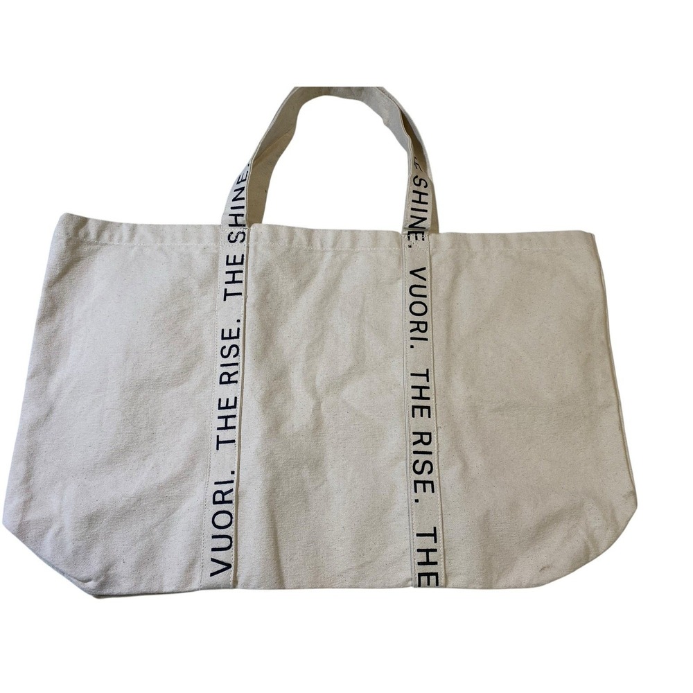 Vuori The Rise The Shine Large Cream Canvas Tote Bag